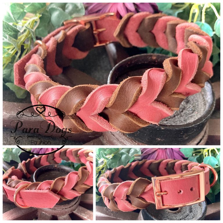 Fettlederhalsband, geflochten