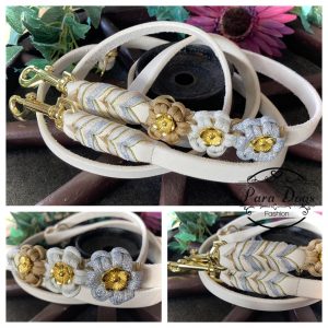 Fettleder, 1,90 m 3fach verstellbar, mit Paracordblumen