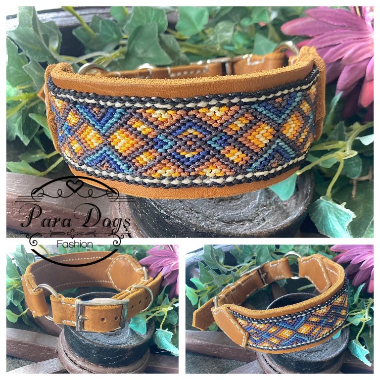 Fettleder Halsband mit Freundschaftsband, handgenäht