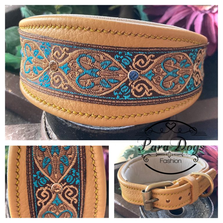 Lederhalsband mit Bordüre