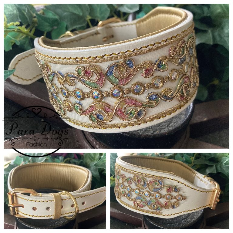 Lederhalsband mit Bordüre