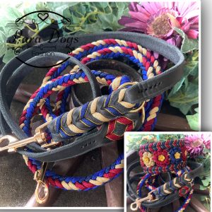 Fettlederleine geflochten im Mix mit Paracord