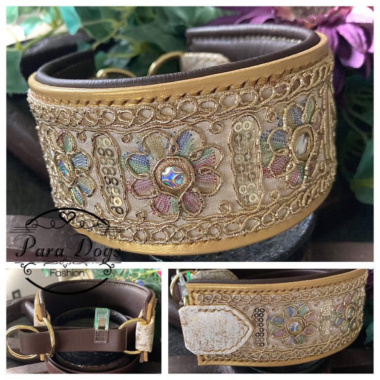 Lederhalsband mit Bordüre