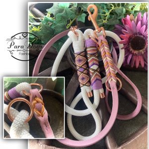 Fettlederleine geflochten im Mix mit Paracord