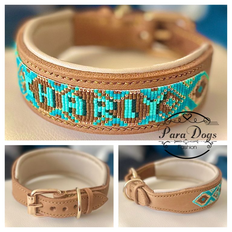 Fettlederhalsband mit Miyukiperlen